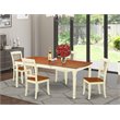 Pemberly Row 5-Piece Wood Dining Set with Slatted Chairs in Cherry