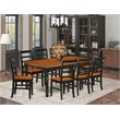 Pemberly Row 9-Piece Dining Table Set in Black and Cherry Finish