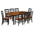 Pemberly Row 9-Piece Dining Table Set in Black and Cherry Finish