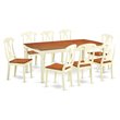 Pemberly Row 9-Piece Wood Dining Table Set in Buttermilk and Cherry Finish