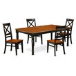 Pemberly Row 5-Piece Dining Table Set in Black and Cherry Finish