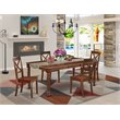 Pemberly Row 5-Piece Wood Dining Set with X-Back Chairs in Mahogany