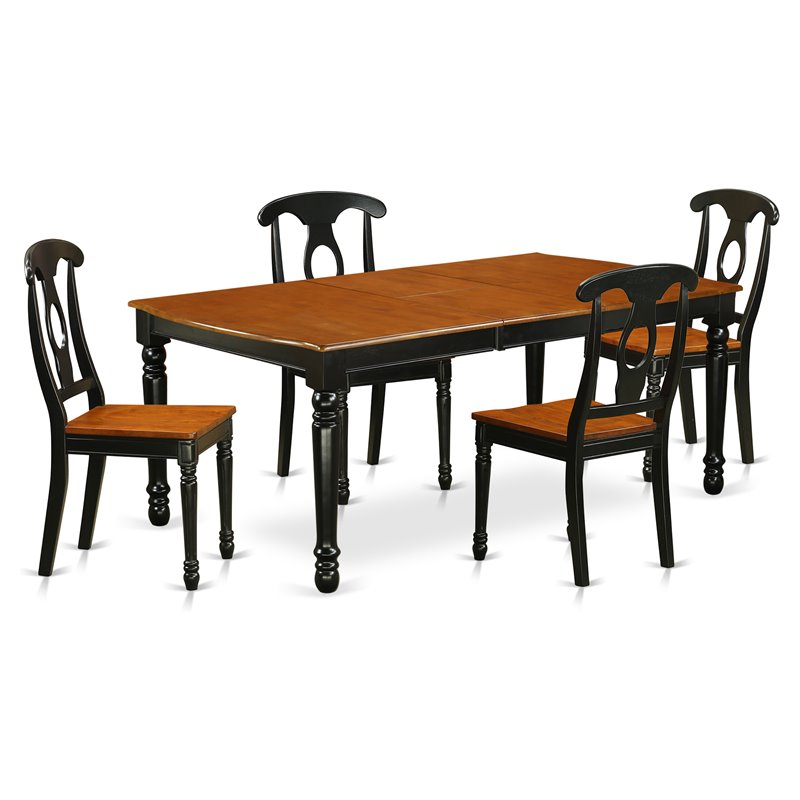 Pemberly Row 5-Piece Wood Dining Set with Black and Cherry Finish