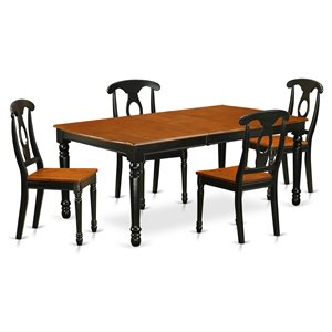 Pemberly Row 5-Piece Wood Dining Set with Black and Cherry Finish