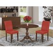Pemberly Row 3-Piece Wood Dining Set with Drop Leaf Table in Mahogany