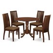 Pemberly Row 5-Piece Wood Dining Set with Drop Leaf Table in Mahogany