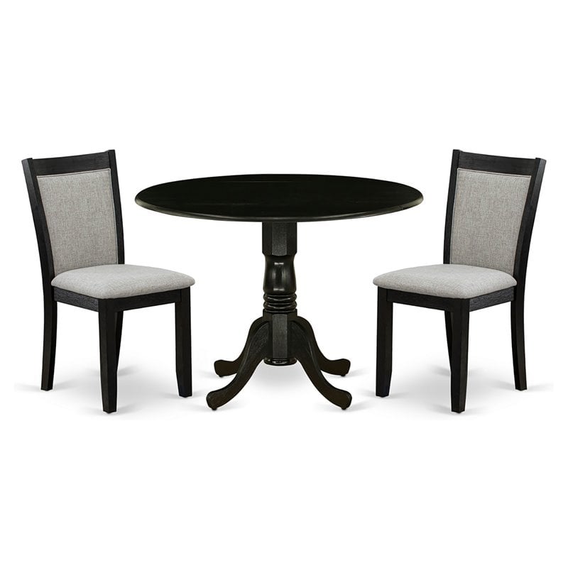Pemberly Row 3-Piece Acacia Dining Set in Shitake and Wire-Brushed Black