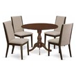 Pemberly Row 5-Piece Rustic Wood Dining Set in Mahogany and Light Tan