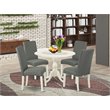 Pemberly Row 5-Piece Rubberwood Dining Set in Linen White and Gray