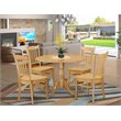 Pemberly Row 5-Piece Wood Dining Table Set with Chairs in Oak Finish