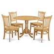 Pemberly Row 5-Piece Wood Dining Table Set with Chairs in Oak Finish