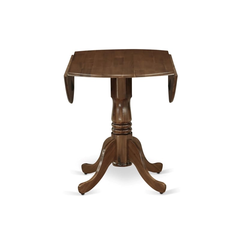 Pemberly Row 3-Piece Dining Table Set in Antique Walnut and Faux Leather