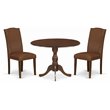 Pemberly Row 3-Piece Mahogany Dining Set with Faux Leather Chairs