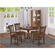 Pemberly Row 5-Piece Wood Kitchen Set in Mahogany Finish with 4 Chairs