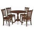 Pemberly Row 5-Piece Wood Kitchen Set in Mahogany Finish with 4 Chairs