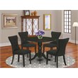Pemberly Row 5-Piece Traditional Wood Dining Set in Black Finish