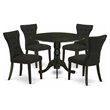 Pemberly Row 5-Piece Traditional Wood Dining Set in Black Finish