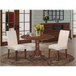 Pemberly Row 3-Piece Wood Dining Set with Mahogany and Cream Finish