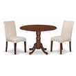 Pemberly Row 3-Piece Wood Dining Set with Mahogany and Cream Finish