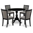 Pemberly Row 5-Piece Modern Dining Set with Dark Gotham Gray Finish