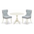 Pemberly Row 3-Piece Wood Dining Set with Drop Leaf in Linen White