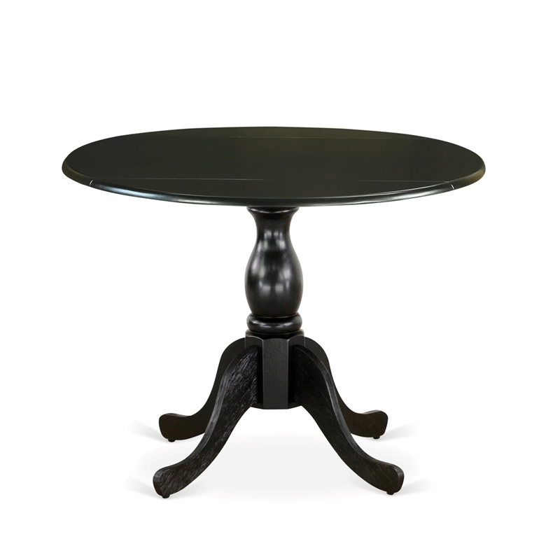 Pemberly Row 5-Piece Black Rubberwood Dining Set with Stackable Chairs