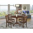 Pemberly Row 5-Piece Drop-Leaf Dining Set in Mahogany Finish