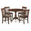 Pemberly Row 5-Piece Drop-Leaf Dining Set in Mahogany Finish