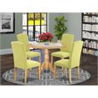 Pemberly Row 5-Piece Wood Dining Set in Oak and Limelight Finish
