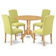 Pemberly Row 5-Piece Wood Dining Set in Oak and Limelight Finish
