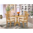 Pemberly Row 5-Piece Wood Dining Set with Drop Leaf Table in Oak Finish