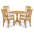 Pemberly Row 5-Piece Wood Dining Set with Drop Leaf Table in Oak Finish