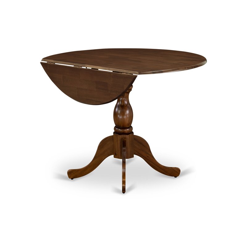 Pemberly Row 5-Piece Wood Dining Set with Drop Leaves in Antique Walnut