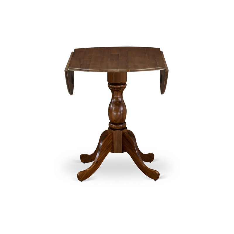Pemberly Row 5-Piece Wood Dining Set with Drop Leaves in Antique Walnut