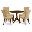 Pemberly Row 5-Piece Wood Dining Set with Drop Leaves in Antique Walnut