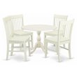 Pemberly Row 5-Piece Dining Set with Linen White Pedestal Table and Chairs