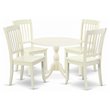 Pemberly Row 5-Piece Dining Set with Wood Table and Chairs in Linen White