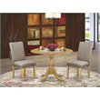 Pemberly Row 3-Piece Drop Leaf Dining Set with Oak Finish for 2 Persons