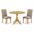 Pemberly Row 3-Piece Drop Leaf Dining Set with Oak Finish for 2 Persons