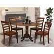 Pemberly Row 5-Piece Mahogany Round Dining Set with Ladder Back Chairs
