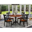 Pemberly Row 5-Piece Wooden Dining Table Set in Black & Cherry Finish