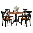 Pemberly Row 5-Piece Wooden Dining Table Set in Black & Cherry Finish