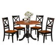 Pemberly Row 5-Piece Round Wood Dining Set with Black/Cherry Finish