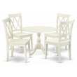 Pemberly Row 5-Piece Wood Dinette Table Set in Linen White Finish