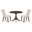Pemberly Row 3-Piece Wood Dining Set in Mahogany and Light Tan