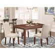 Pemberly Row 5-Piece Wood Dining Set in Mahogany/Cream Finish