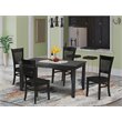 Pemberly Row 5-Piece Wood Dining Set with Slatted Back Chairs in Black