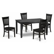 Pemberly Row 5-Piece Wood Dining Set with Slatted Back Chairs in Black