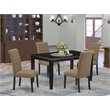 Pemberly Row 5-Piece Wood Dining Set with Black and Light Sable Finish