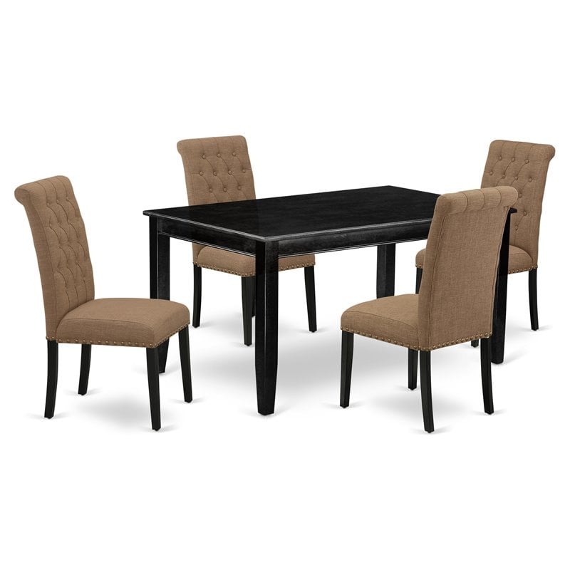Pemberly Row 5-Piece Wood Dining Set with Black and Light Sable Finish